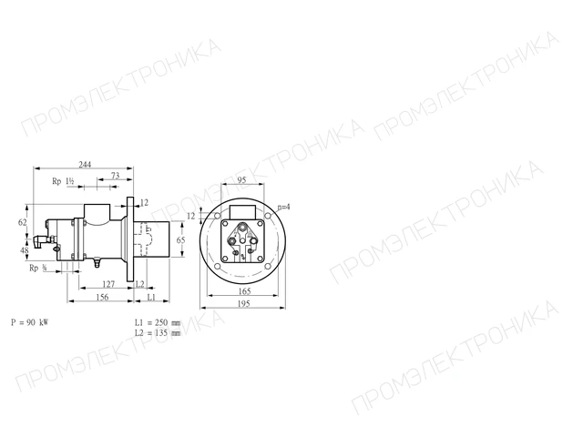 Kromschroder BIO 65HB-250/135-(34)EB — промышленная газовая горелка — 84299965
