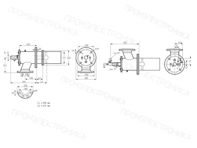Kromschroder ZIC 165RBL-400/435-(20)D — промышленная газовая горелка — 84246557