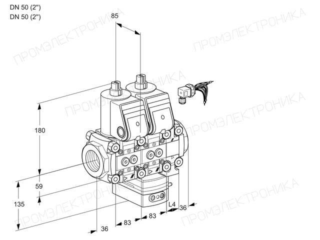 Kromschroder VCG 3E50R/50R05NGNVWR/PPPP/PPPP — двойной электромагнитный газовый клапан — 88107323