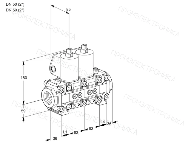 Kromschroder VCS 3T50N/50N05FNNVQL/PPPP/PPPP — двойной электромагнитный газовый клапан — 88107287