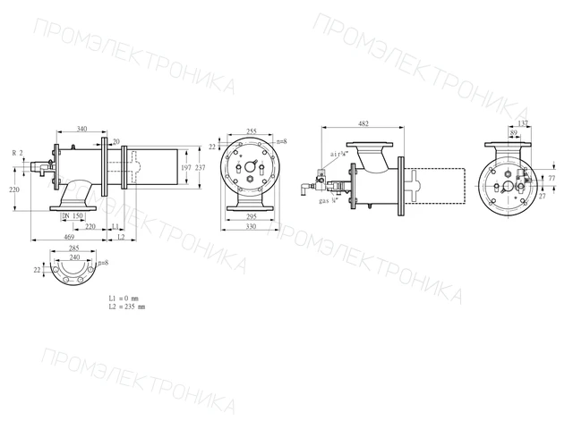 Kromschroder ZIC 200HBL-0/235-(23)D — промышленная газовая горелка — 84277516