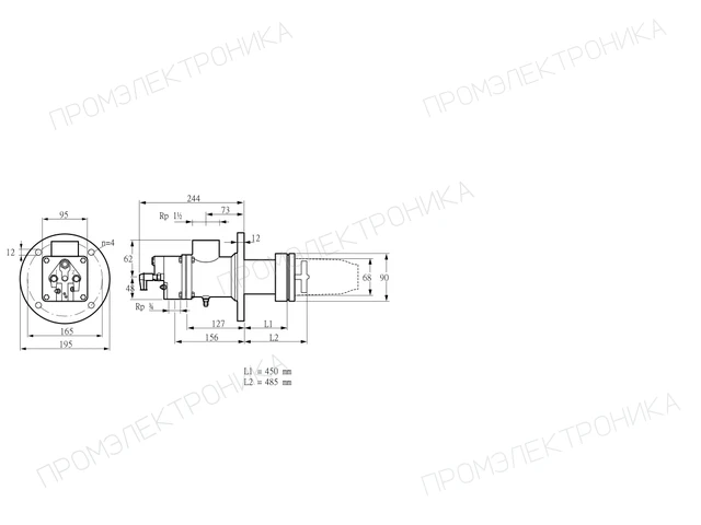 Kromschroder BIC 65HB-450/485-(34)E — промышленная газовая горелка — 84299889