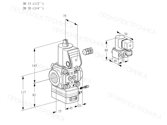 Kromschroder VAG 115/20R/NWAE — регулятор соотношения газ/воздух — 88014174