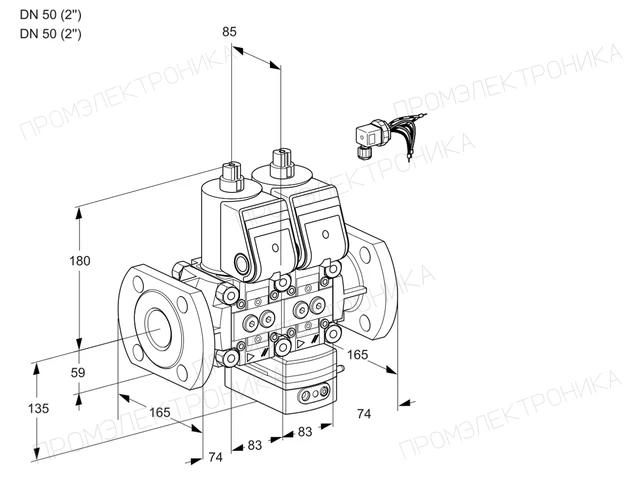 Kromschroder VCG 3E50F/50F05NGEWR/PPPP/PPPP — двойной электромагнитный газовый клапан — 88103065