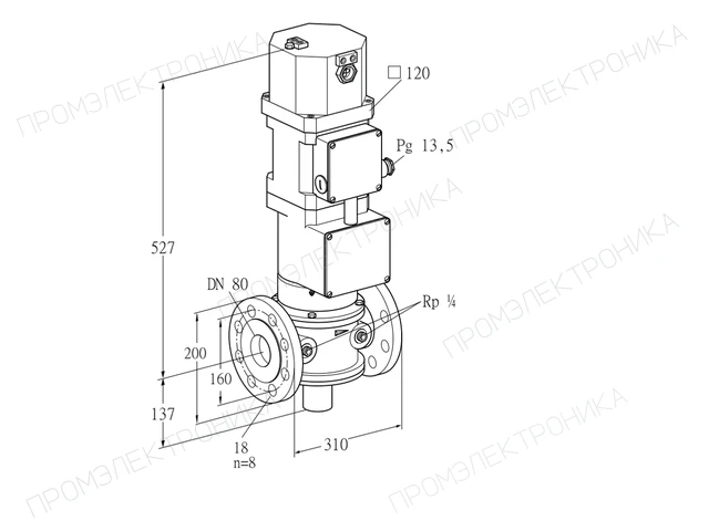 Kromschroder VK 80F60W5HXG43D — электромагнитный газовый клапан — 85317047