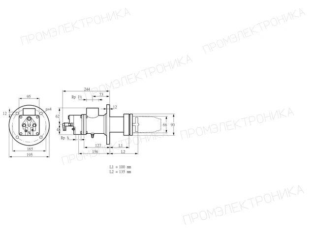 Kromschroder BIC 65HB-100/135-(34)EB — промышленная газовая горелка — 84199071