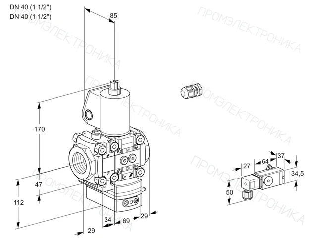 Kromschroder VAD 2E40R/40R05FD-50WL/PP/2- — регулятор давления газа — 88106829