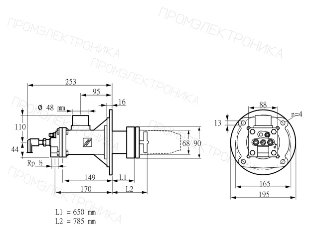 Kromschroder BICA 65HB-650/785-(34)D — промышленная газовая горелка — 84199362