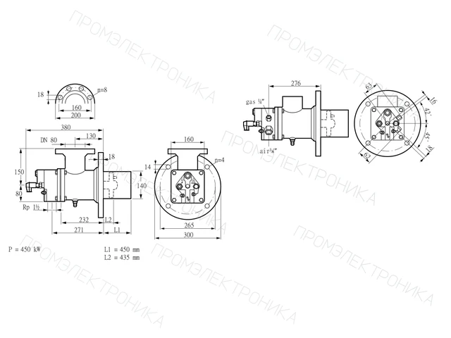 Kromschroder BIO 140KBL-450/435-(67)E — промышленная газовая горелка — 84008255