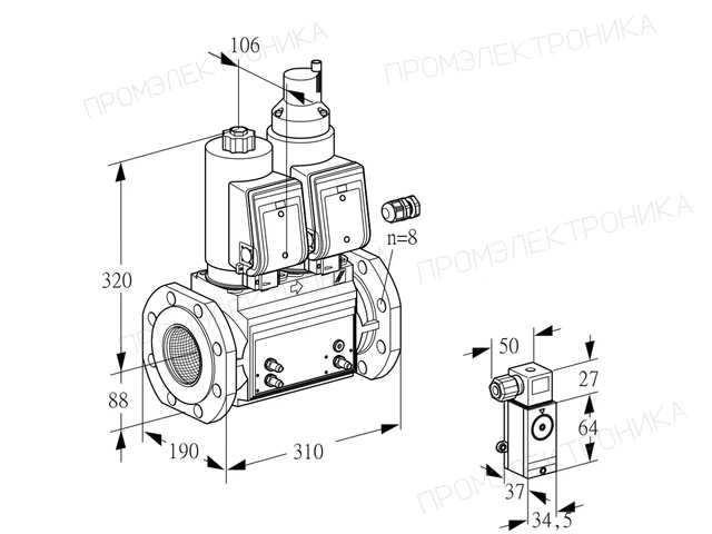 Kromschroder VCS 780F05NLWSR3B/MMPM/2-4- — двойной электромагнитный газовый клапан — 88202630