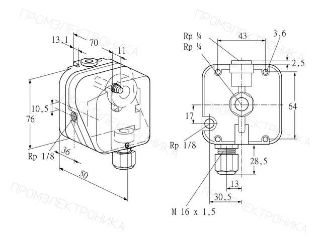 Kromschroder DG 10H-3T — реле давления — 84447610