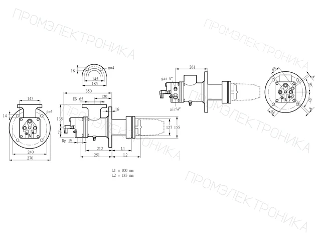 Kromschroder BIC 125HBL-100/135-(9)E — промышленная газовая горелка — 84034021