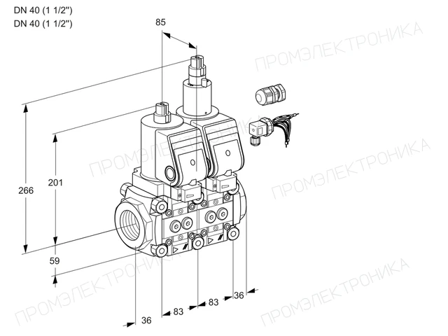 Kromschroder VCS 3E40R/40R05NLWGR8/PPPP/PPPP — двойной электромагнитный газовый клапан — 88107321