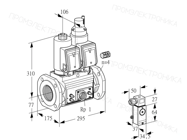 Kromschroder VCS 665F05NLWGR3E/MMEM/3-34 — двойной электромагнитный газовый клапан — 88203324