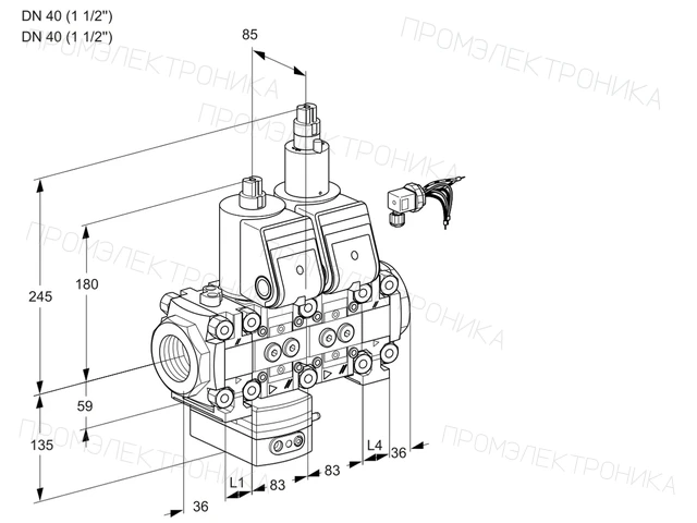 Kromschroder VCD 3E40R/40R05FD-50LO38WR/PPPP/PPPP — двойной электромагнитный газовый клапан — 88106902