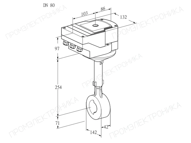 Kromschroder IBH 80Z01A/20-07Q2T — дисковая поворотная заслонка — 88303477