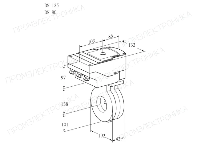 Kromschroder IBA 125/80Z05/20-07Q2E — дисковая поворотная заслонка — 88302754