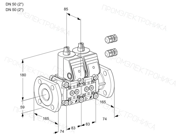Kromschroder VCS 3E50F/50F05NNKR3/PPPP/PPPP — двойной электромагнитный газовый клапан — 88101120