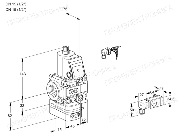 Kromschroder VAD 1E15R/15R05D-50VWR/-3/3- — регулятор давления газа — 88102808