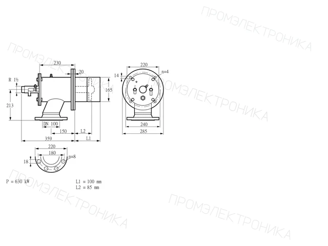 Kromschroder ZIO 165RBZ-100/85-(38)D — промышленная газовая горелка — 84099746