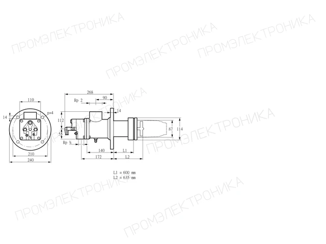 Kromschroder BIC 80LB-600/635-(59)F — промышленная газовая горелка — 84032179