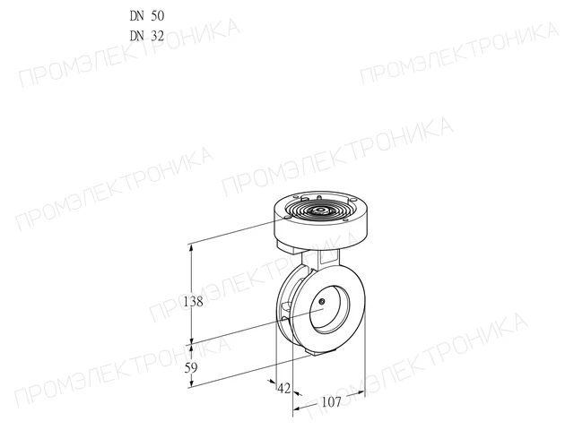 Kromschroder BVAF 50/32Z05 — дисковая поворотная заслонка — 88300037