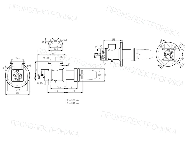 Kromschroder BIC 125RBL-800/835-(17)E — промышленная газовая горелка — 84034095