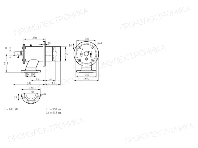 Kromschroder ZIO 165RB-950/935-(17)D — промышленная газовая горелка — 84199151