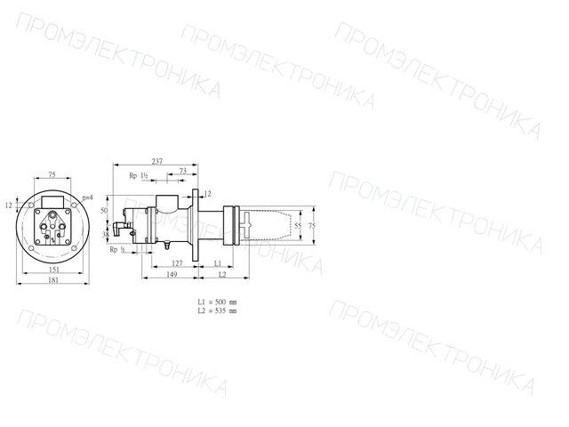 Kromschroder BIC 50HB-500/535-(37)D — промышленная газовая горелка — 84030160
