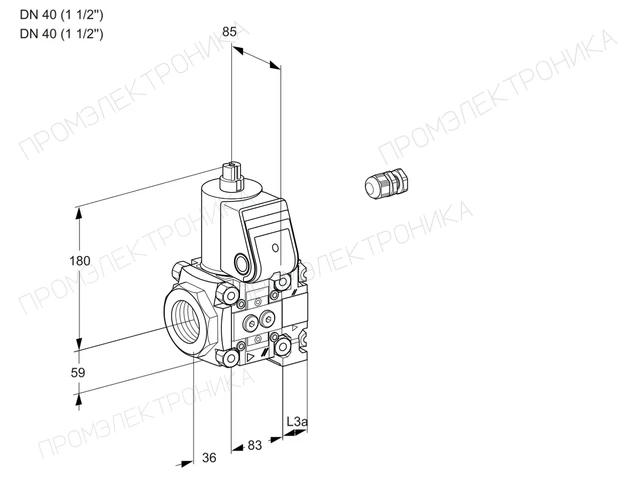 Kromschroder VAS 3E40R/40R05NVWR/PP/PP — электромагнитный газовый клапан — 88106104