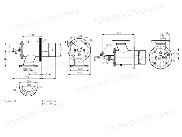 Kromschroder ZIO 165RBL-300/135-(20)DB — промышленная газовая горелка — 84099737
