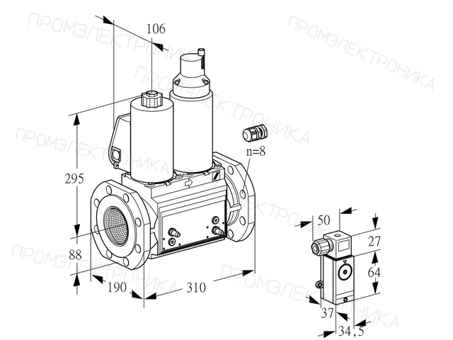 Kromschroder VCS 780F05NLWL3B/MPPM/MP2- — двойной электромагнитный газовый клапан — 88207191