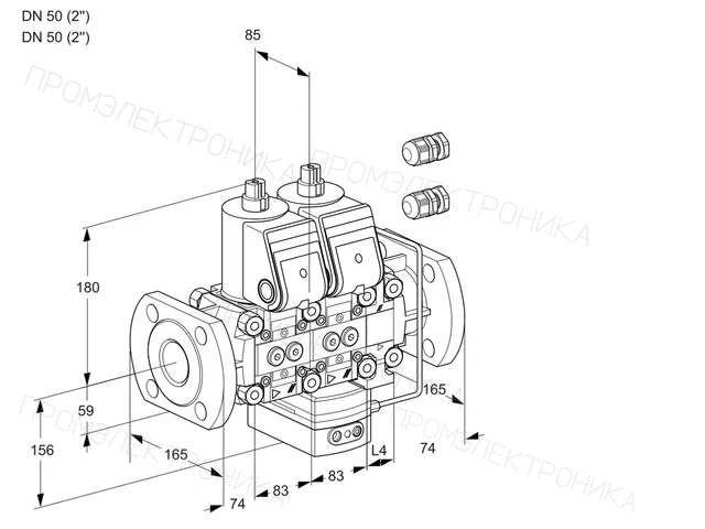 Kromschroder VCH 3E50F/50F05NHEVWR3/PPPP/PPPP — двойной электромагнитный газовый клапан — 88106296