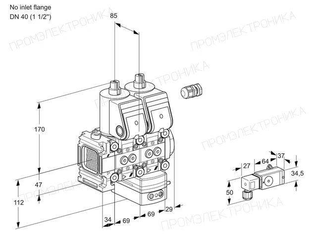 Kromschroder VCD 2E--/40R05FND-50WR/2-PP/PPPP — двойной электромагнитный газовый клапан — 88106853