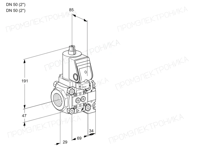 Kromschroder VAS 2T50N/50N05NVQSR/PP/PP — электромагнитный газовый клапан — 88107166
