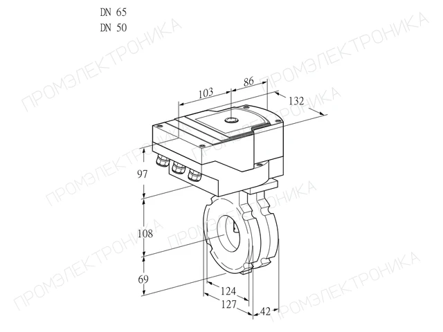 Kromschroder IBG 65/50W05/20-60Q3E — дисковая поворотная заслонка — 88302273