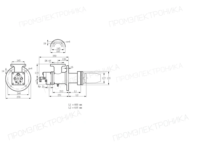 Kromschroder BIC 125HB-600/635-(2)EB — промышленная газовая горелка — 84199167