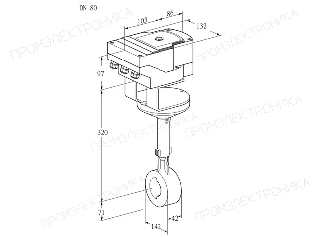 Kromschroder IBHR 80Z01A/20-60W3E — дисковая поворотная заслонка — 88303058