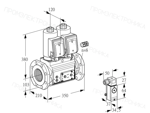 Kromschroder VCS 8100F05NNKSR3E/PPPP/PPP4 — двойной электромагнитный газовый клапан — 88202912
