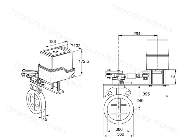 Kromschroder IDR 300Z03A100GA/50-60W30E — дисковая поворотная заслонка — 88303310