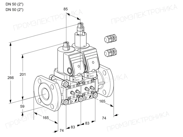 Kromschroder VCS 3E50F/50F05NLWGR3/MMMM/MMMM — двойной электромагнитный газовый клапан — 88107583