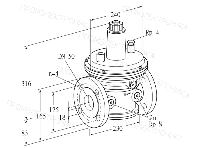 Kromschroder VGBF 50F05-3VZ — регулятор давления газа — 86048223