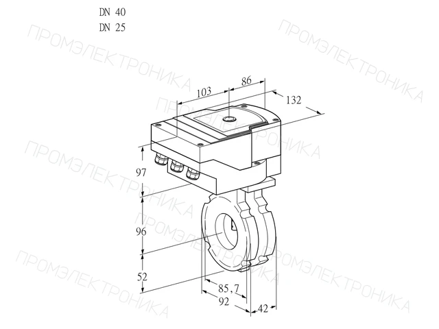Kromschroder IBG 40/25W05/20-30Q3E — дисковая поворотная заслонка — 88302400