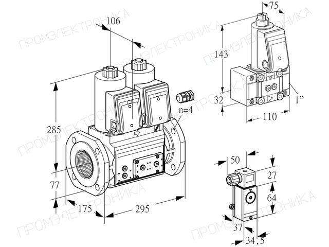 Kromschroder VCS 665F05NNWR3E/4-2P/3-Z- — двойной электромагнитный газовый клапан — 88207414