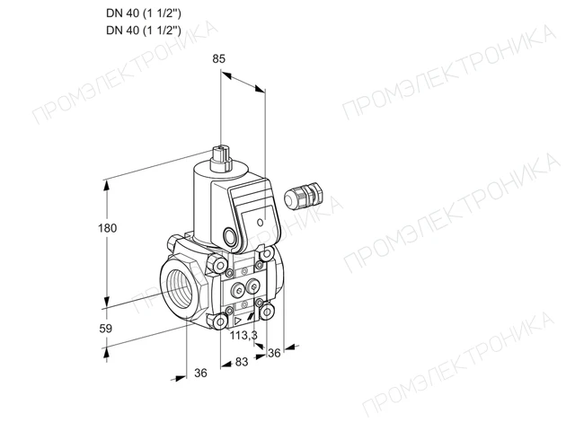 Kromschroder VAS 340R/NW — электромагнитный газовый клапан — 88003895