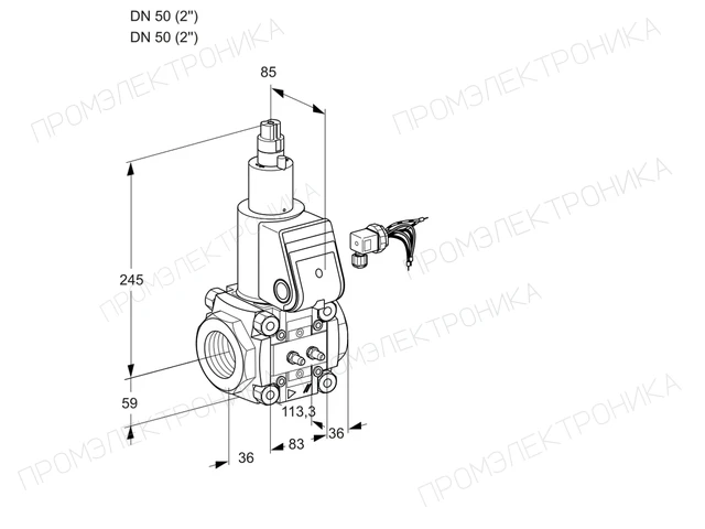 Kromschroder VAS 350R/LW — электромагнитный газовый клапан — 88031120