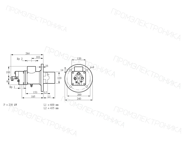 Kromschroder BIO 100HB-600/435-(37)EB — промышленная газовая горелка — 84299784