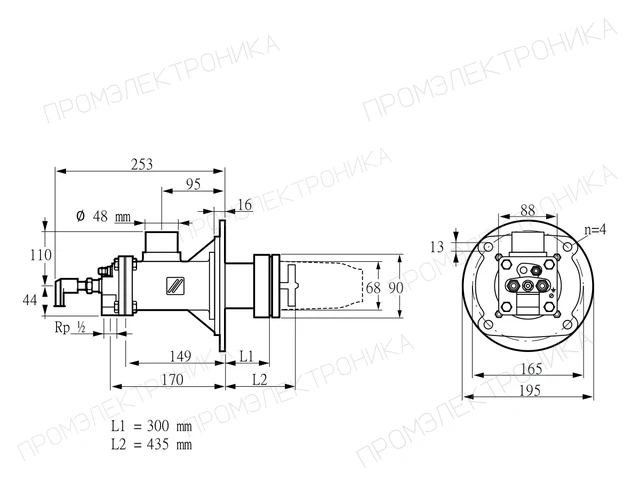 Kromschroder BICA 65HB-300/435-(34)D — промышленная газовая горелка — 84022141
