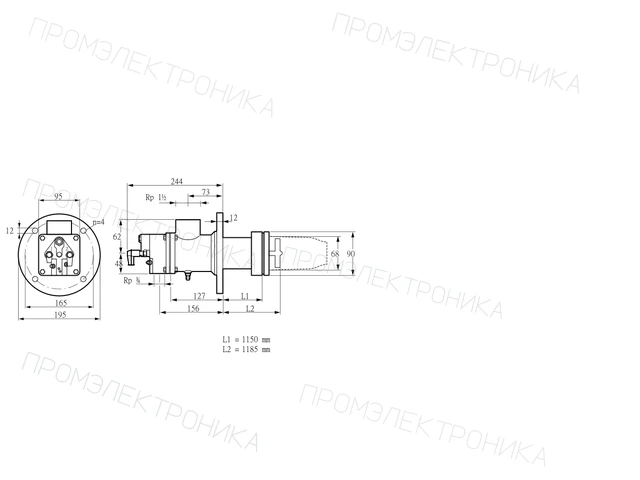 Kromschroder BIC 65HD-1150/1185-(98)F — промышленная газовая горелка — 84199002