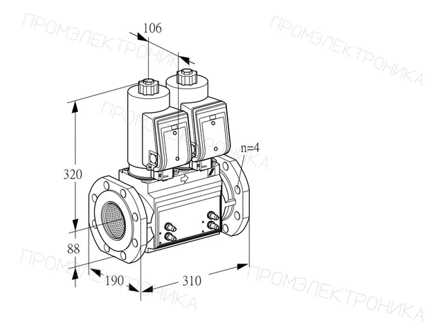 Kromschroder VCS 7T80A05NNQSRB/MMMM/MMMM — двойной электромагнитный газовый клапан — 88206879